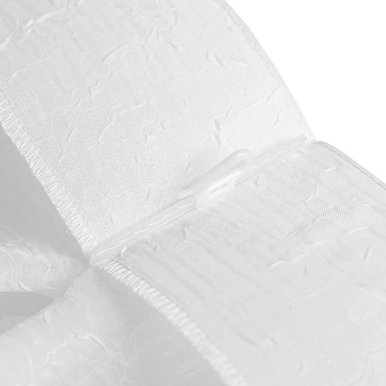 KRESZ fehér színű klasszikus stílusú függöny flex 5,5 cm dupla hajtással zúzott voile 140x270