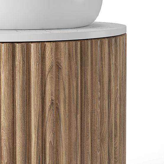 La promessa 40 cm-es szekrény és mosdókagyló szett, bordázott, lekerekített, tölgy/fehér