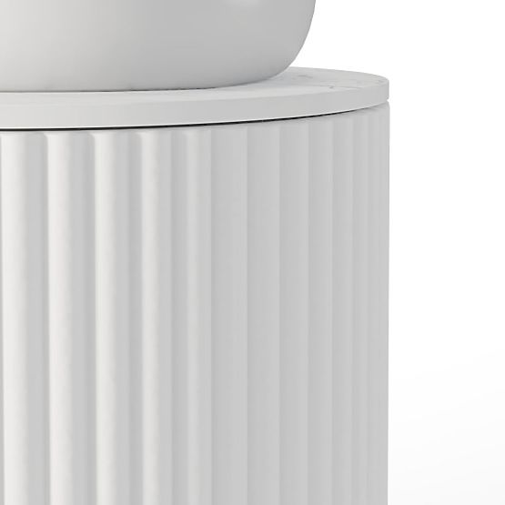 La promessa 40 cm-es szekrény szett mosdóval, bordázott, lekerekített, fehér