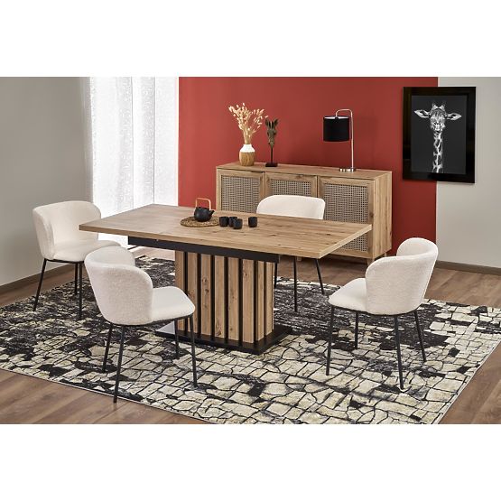 LAMELLO kihúzható asztal 160-210/90 cm tölgy artisan/fekete