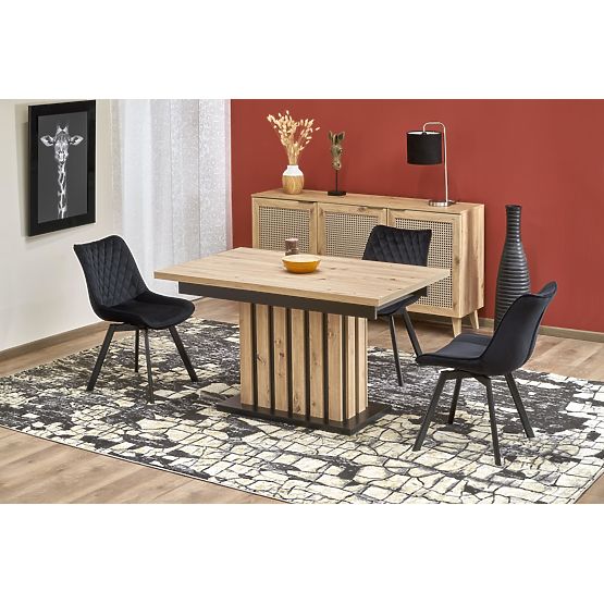 LAMELLO kihúzható asztal 160-210/90 cm tölgy artisan/fekete