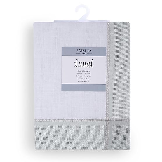 LAVAL asztalterítő fehér színű, sima klasszikus minta 130x160 ameliahome