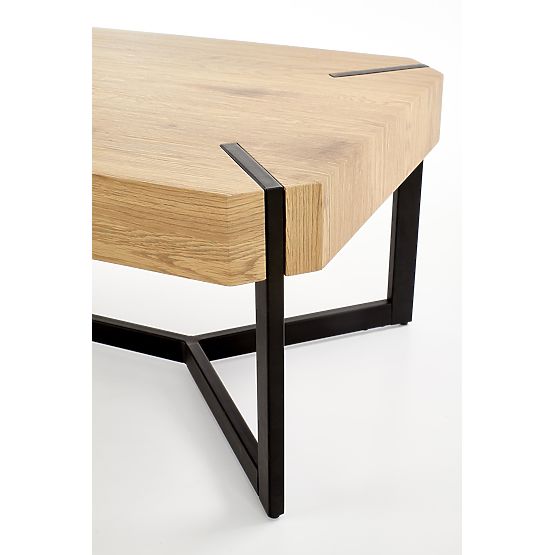 LAVIDA dohányzóasztal - arany tölgy/fekete