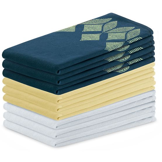 LETTY sárga konyhai törlőkendő modern mintával, klasszikus stílusban 50x70 ameliahome