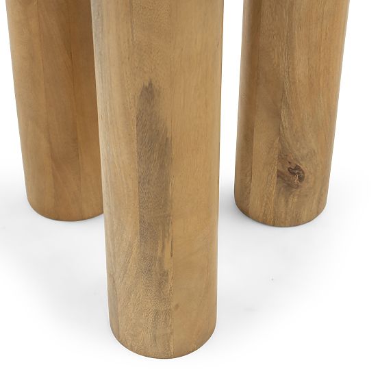 Limali oldalasztal 50 cm, kerek, mangófa, lekerekített formák