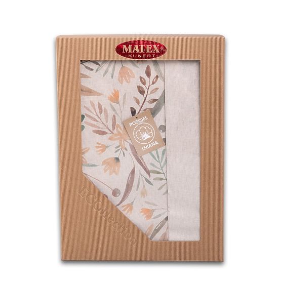 LINEN- leaves ágynemű garnitúra 220x200 + 2x 70x80