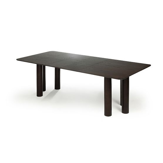 Loa 140-200 cm-es kinyitható asztal, tölgy furnér, dió, bükkfa, lekerekített