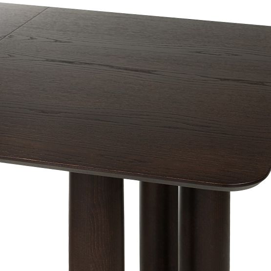 Loa 140-200 cm-es kinyitható asztal, tölgy furnér, dió, bükkfa, lekerekített