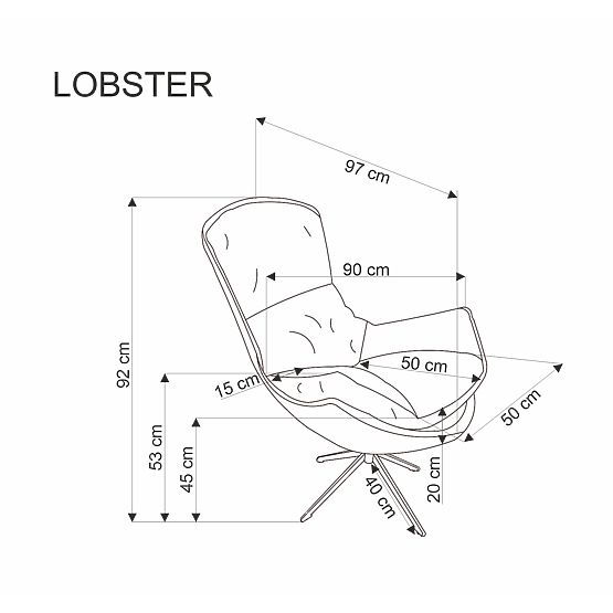 LOBSTER bézs relaxációs fotel