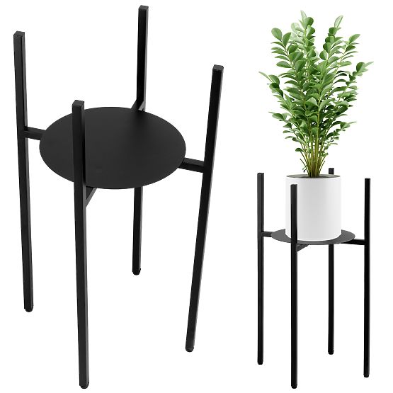 Loft stílusú virágtartó Torre 60 cm fekete
