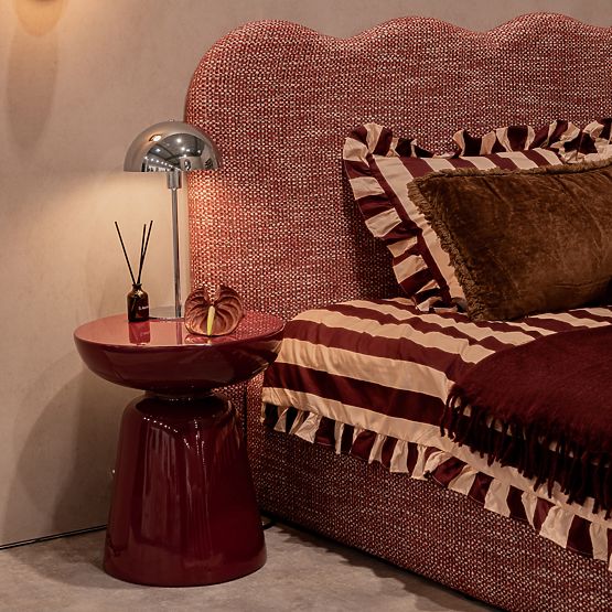 Logan oldalsó asztal 40 cm, bordó/cseresznye, fényes