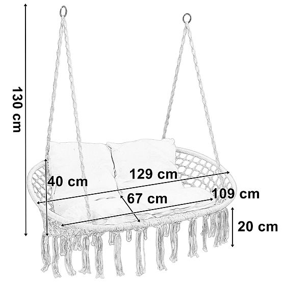 Lógó szék Gólyafészek LAGOS fekete párnákkal