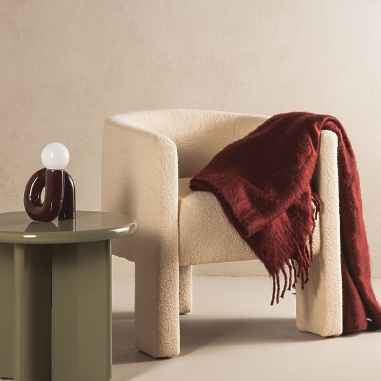 Lorraine relaxációs fotel, bézs, boucle