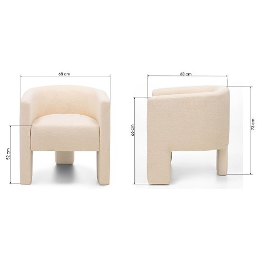 Lorraine relaxációs fotel, bézs, boucle