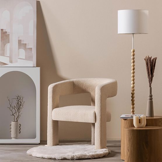 Lory relaxációs fotel, boucle, bézs