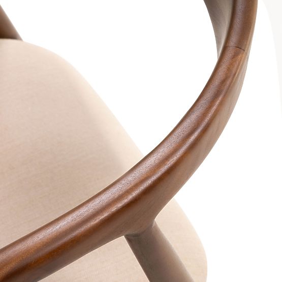 Ludvika fa szék, lekerekített, dió/bézs