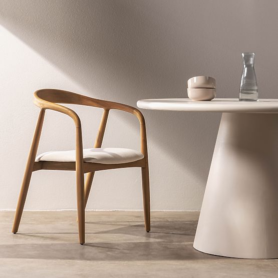 Ludvika fa szék, lekerekített, természetes/ecru