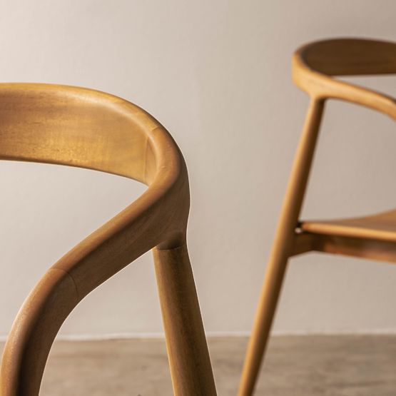 Ludvika fa szék, lekerekített, természetes/ecru