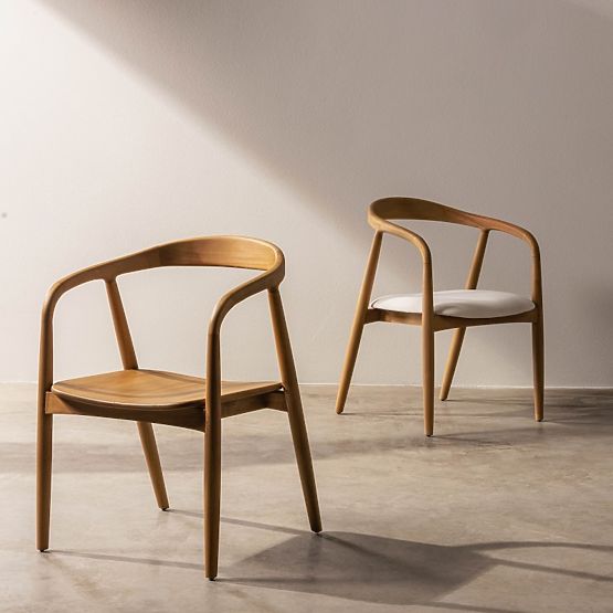 Ludvika fa szék, lekerekített, természetes/krém