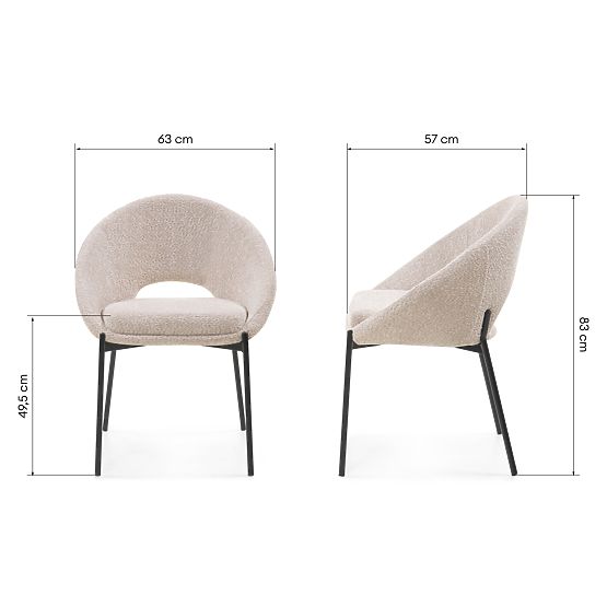 Luigi szék nyílással a háttámlán bézs/fekete lábak