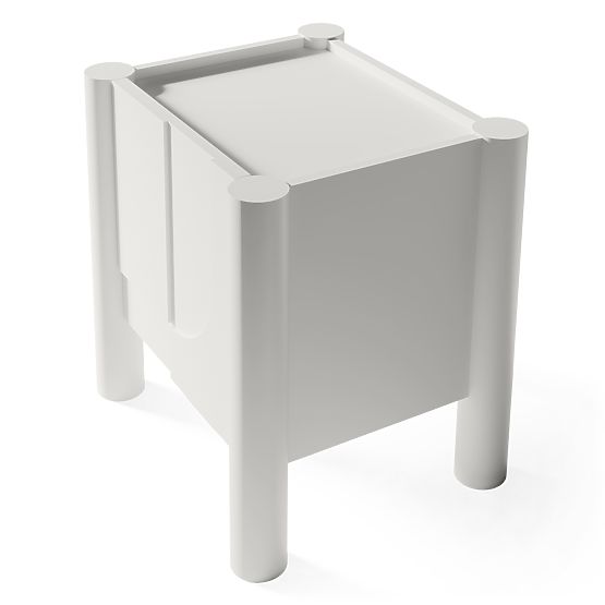 Lunaria éjjeliszekrény maratott előlappal, fehér