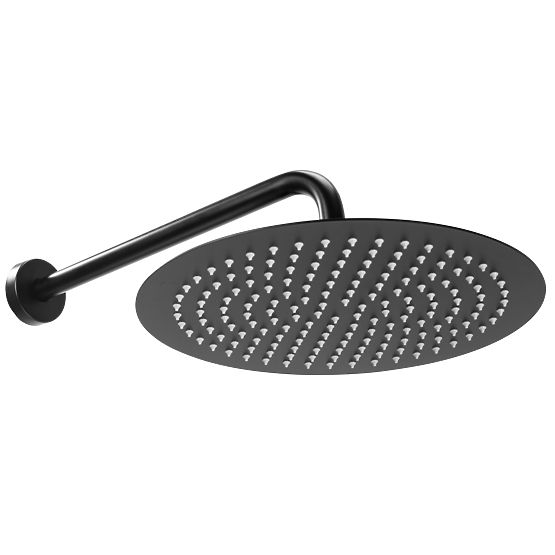 LUNGO Fekete beépíthető zuhanykészlet termosztáttal + BOX