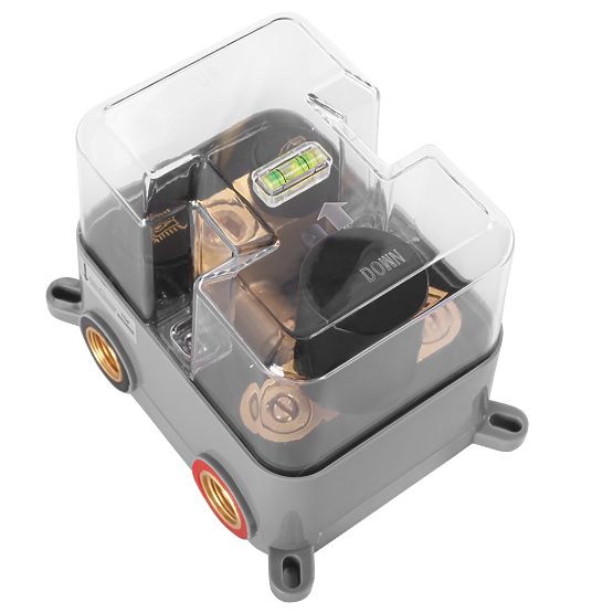 LUNGO Fekete beépíthető zuhanykészlet termosztáttal + BOX