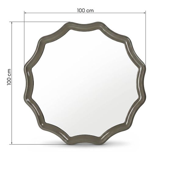 Luppo függő tükör, zöld-szürke, fényes