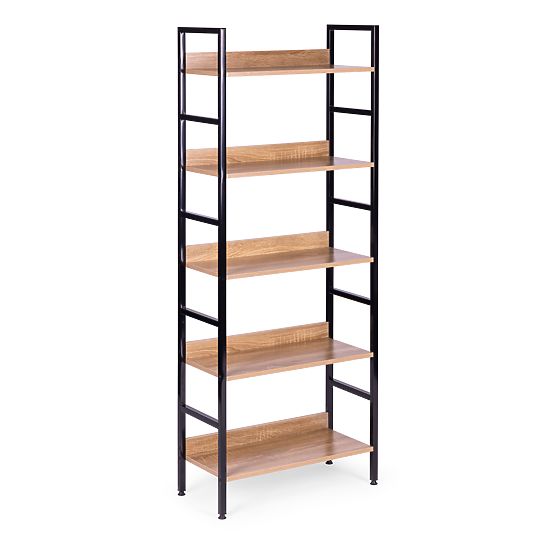 Magas loft stílusú 5 polcos fém MDF polc ModernHome
