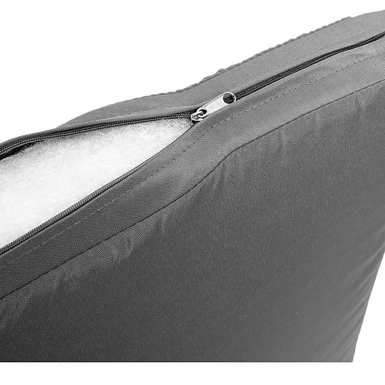 MAGNOLIA fekete technorattan kerti bútor szett szürke párnákkal