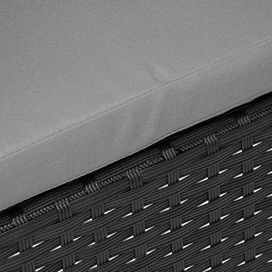 MAGNOLIA fekete technorattan kerti bútor szett szürke párnákkal