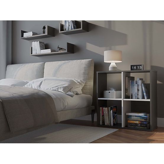 Malax 2x2 ANTRACIT FEHÉR Polc