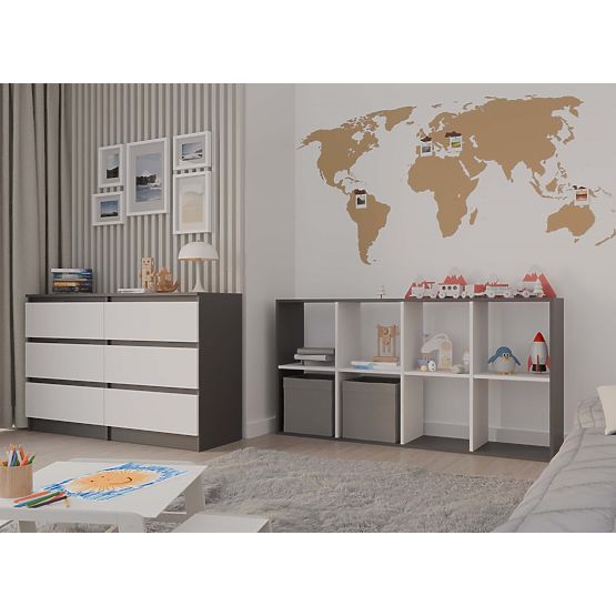 Malax 2X4 ANTRACIT FEHÉR Polc