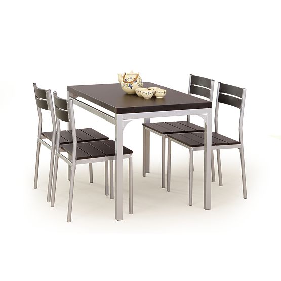 MALCOLM étkezőgarnitúra asztal + 4 szék - wenge
