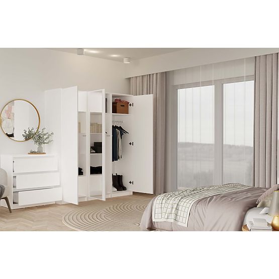 Malwa SD-50 Tükörrel Fehér Szekrény