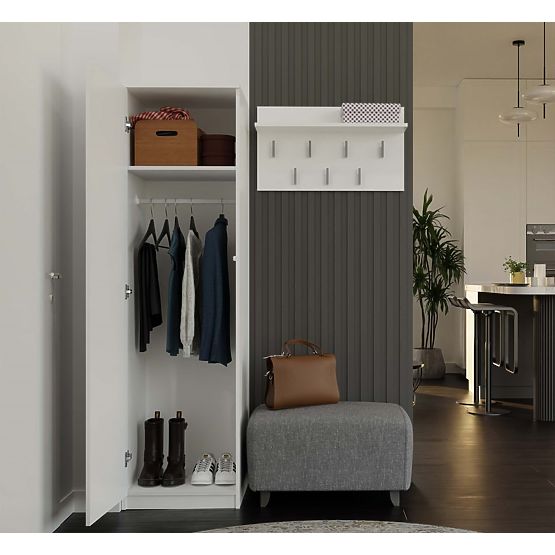 Malwa SD-50 Tükörrel Fehér Szekrény