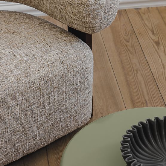 Maribel relaxációs fotel bézs-szürke/dió, lekerekített forma