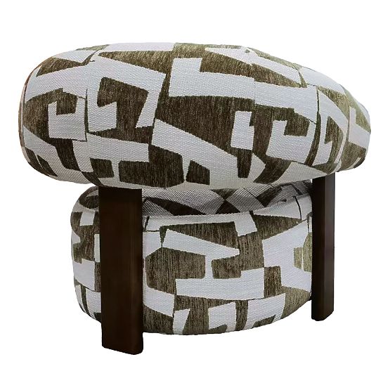 Maribel relaxációs fotel olíva-krém/dió, lekerekített formák