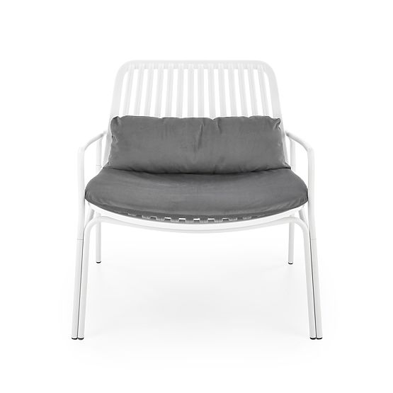 MELBY relaxációs szék, keret - fehér, kárpit - szürke (2p=6db)