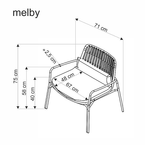 MELBY relaxációs szék, keret - fehér, kárpit - szürke (2p=6db)