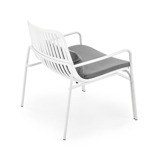 MELBY relaxációs szék, keret - fehér, kárpit - szürke (2p=6db)