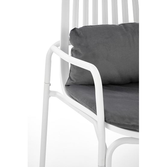 MELBY relaxációs szék, keret - fehér, kárpit - szürke (2p=6db)