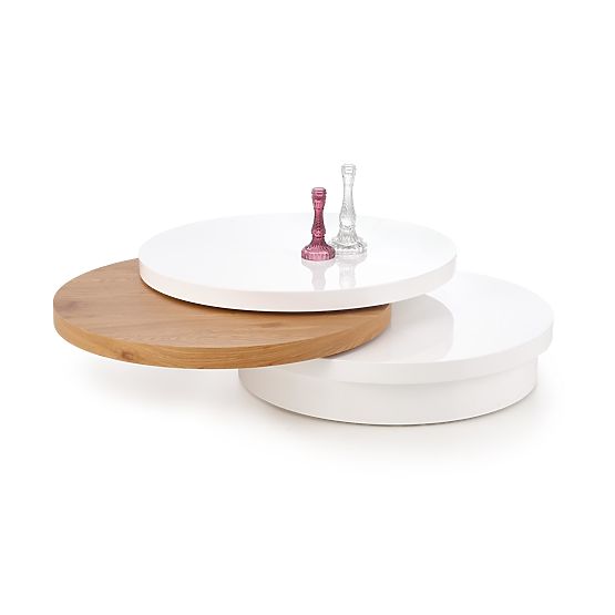 MICHELLE fehér/arany tölgy dohányzóasztal (1p=1db)