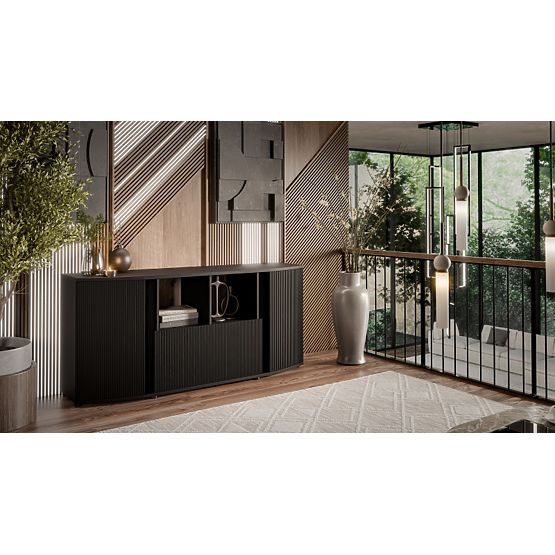 MICHELLE komód fekete/viking tölgy