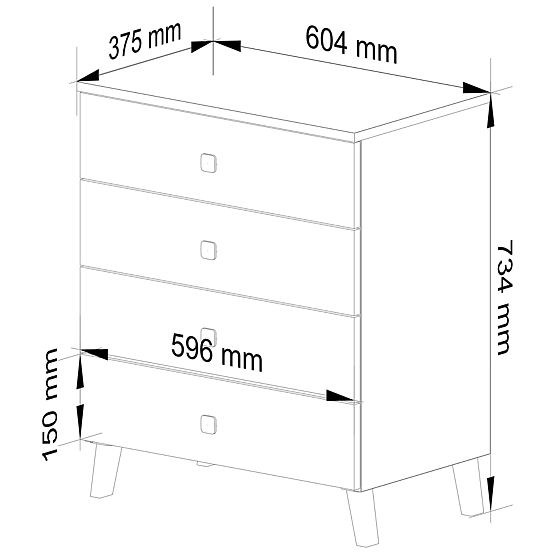 MOBI K-04 FEKETE FEHÉR KOMÓD