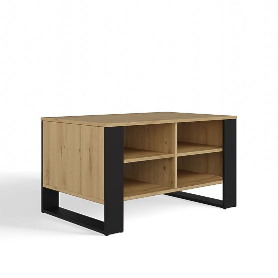 Modern 4P Dohányzóasztal TÖLGY ARTISAN FEKETE