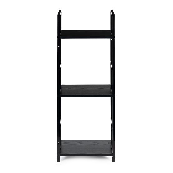 Modern fa polc fém kerettel LOFT 3 polc fekete