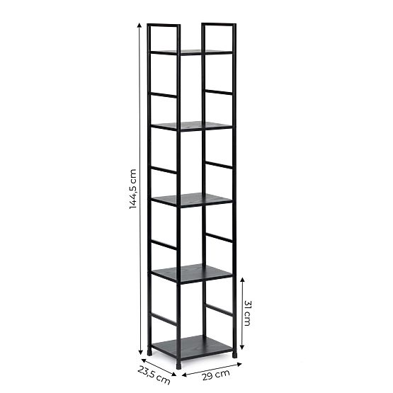 Modern fa polc fém kerettel LOFT 5 polc