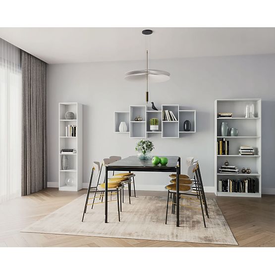 Modern függő polc 8 polccal, fehér