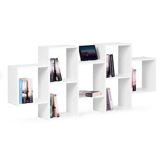 Modern függő polc 8 polccal, fehér